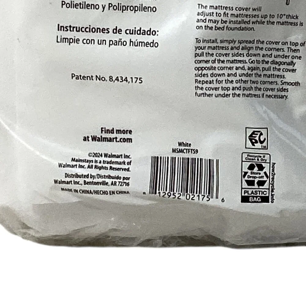 Mainstays NexGen Waterproof & Anti-Allergen Zippered Mattress Protector in Twin